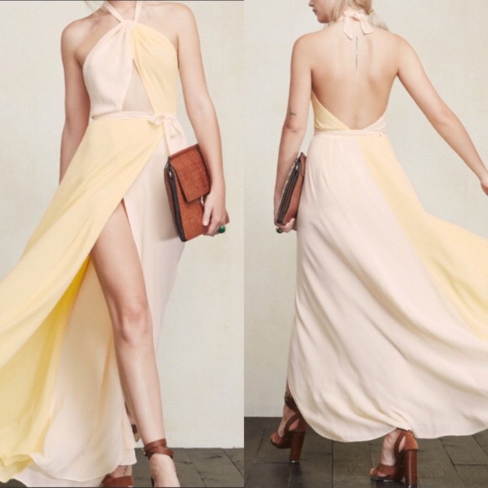 Reformation Estella Dress in Cream Buttermilk